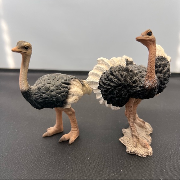 Schleich OSTRICH Couple family Adult Figure Animal Bird 2009 Retired - Picture 1 of 8